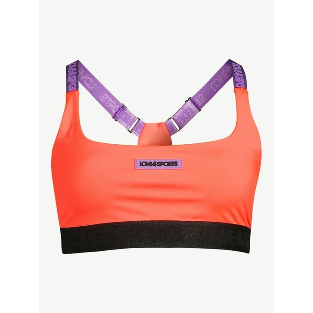 Love & Sports Women’s Logo Patch Sports Bra Size Large 12-14 NEW